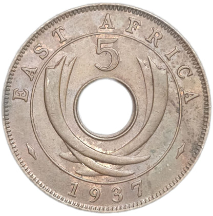 1937 British East Africa 5 Cents