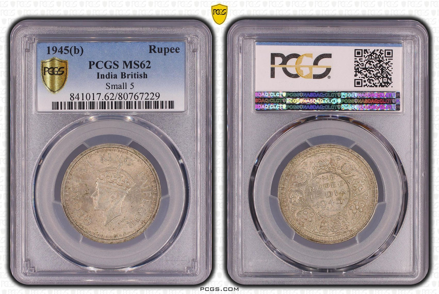 1945(B) India Rupee PCGS MS62