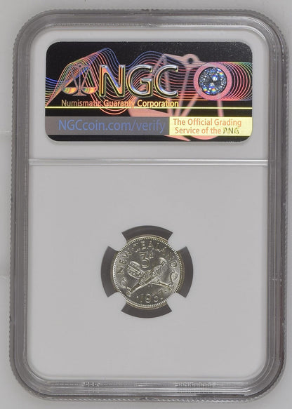 1937 New Zealand Threepence NGC Graded