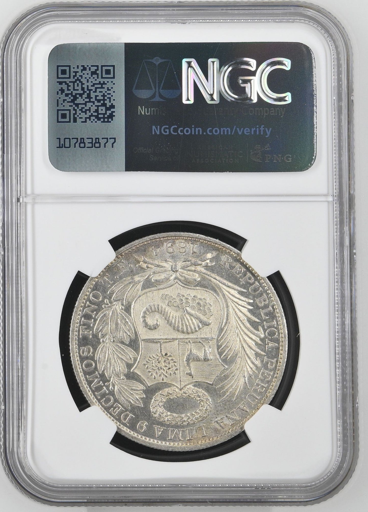 1894 Peru 1 Sol NGC MS62 - Arts & Entertainment > Hobbies & Creative Arts > Collectibles > Collectible Coins & Currency > Collectible Coins > Rare Coins from The Half Crown