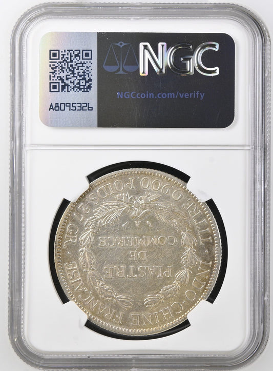 1906(A) French Indo China 1 Piastre NGC UNC Details - Arts & Entertainment > Hobbies & Creative Arts > Collectibles > Collectible Coins & Currency > Collectible Coins > Rare Coins from The Half Crown