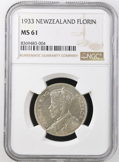1933 New Zealand Florin NGC MS61 - Arts & Entertainment > Hobbies & Creative Arts > Collectibles > Collectible Coins & Currency > Collectible Coins > Rare Coins from The Half Crown