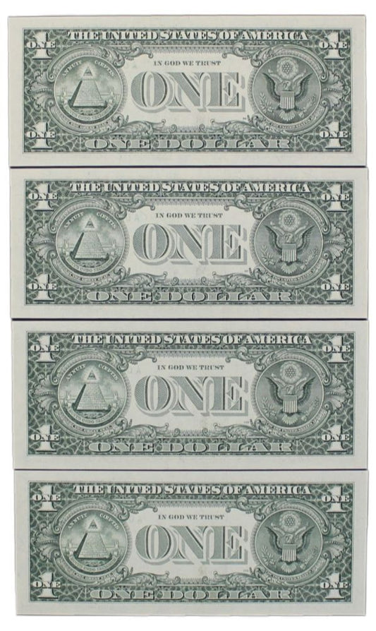 1999 United States 4x Consecutive Star $1 Notes