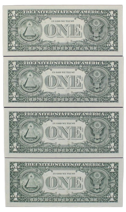 1999 United States 4x Consecutive Star $1 Notes